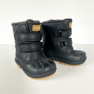 Cat & Jack Toddler Snow Boots Black & Tan Gender Neutral Baby Winter Boot Size 7